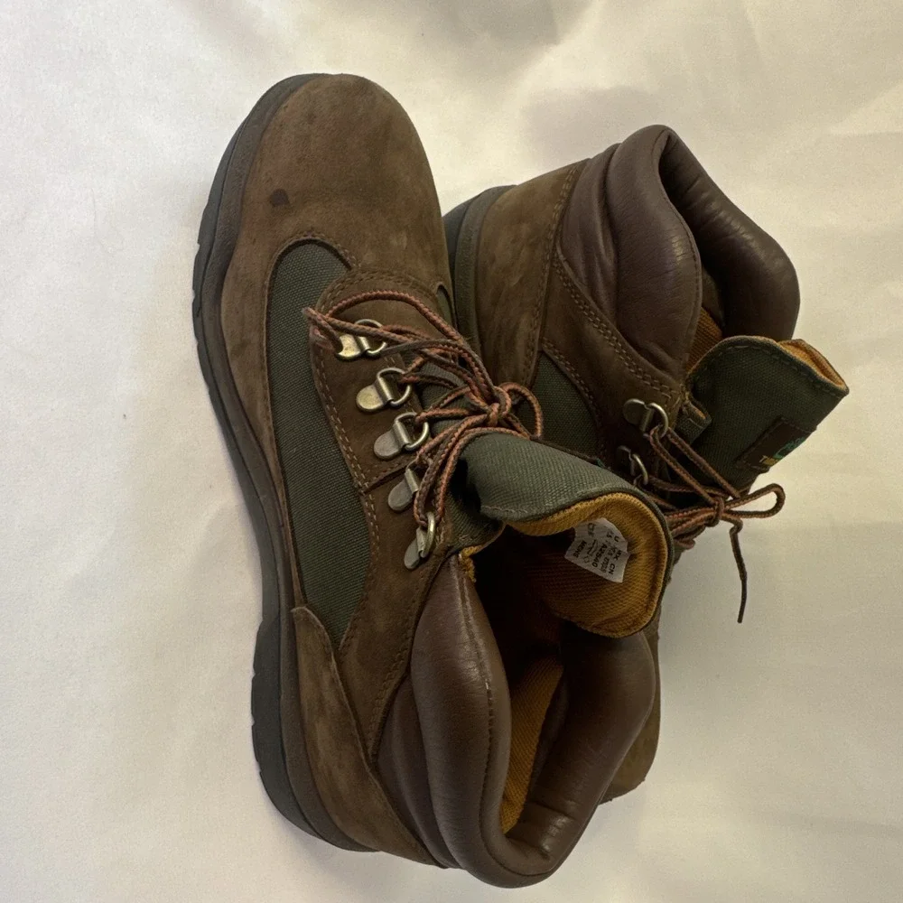 Timberland Men's Waterproof Field Boot Leather Ankle Brown/Green 9.5 Hiking
